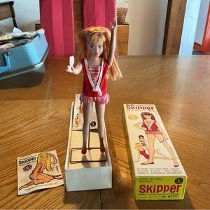 1963 Mattel Skipper Doll with Red and White Outfit